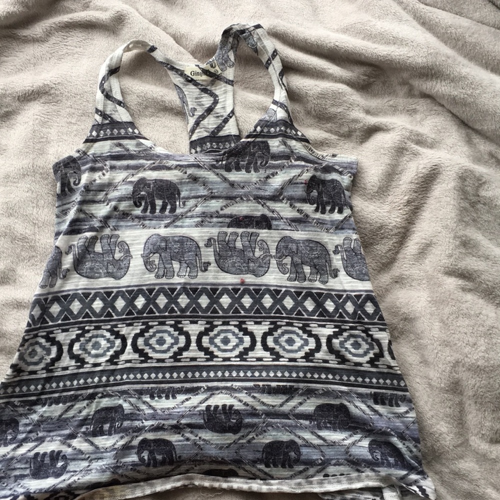 Aztec Patterned Razor Back Tank Top - Picture 2 of 3